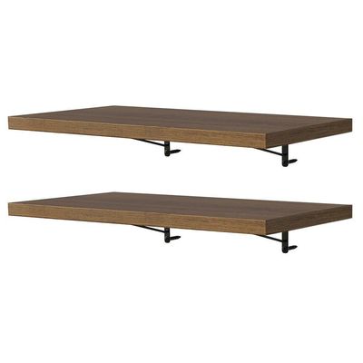 Kit 2 Prateleiras Suspensas Para Cozinha Madesa 60 Cm Com Mão Francesa - Rustic Rustic