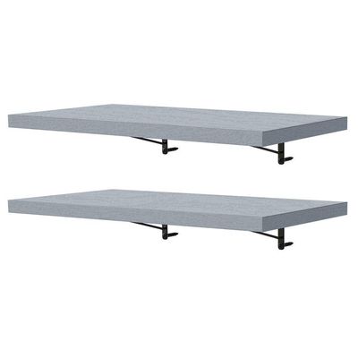 Kit 2 Prateleiras Suspensas Para Cozinha Madesa 60 Cm Com Mão Francesa - Cinza Cinza