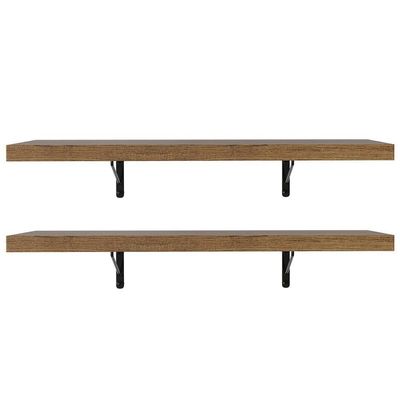 Kit 2 Prateleiras Suspensas Para Cozinha Madesa 60 Cm Com Mão Francesa - Rustic Rustic