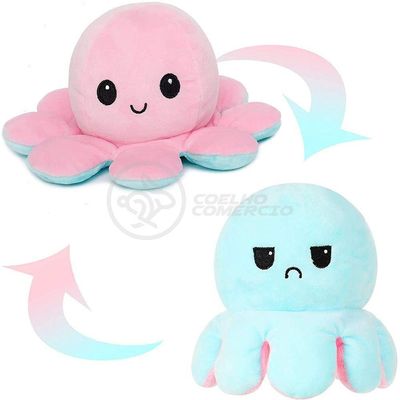 Polvo Reversível Feliz E Bravo 2 Em 1 Macio Rosa E Azul