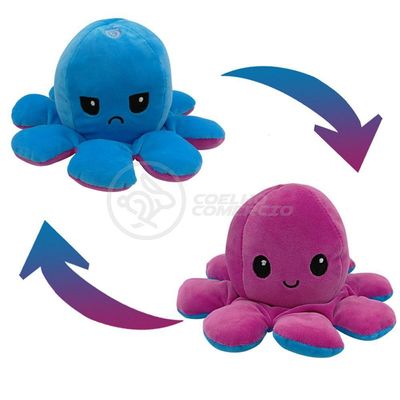 Polvo Reversível De Pelúcia 2 Em 1 Tiktok Azul E Roxo