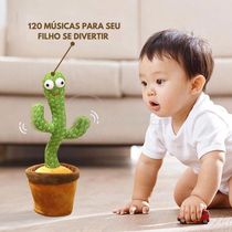 Brinquedo Infantil Cacto Dançante Pelúcia 120 Músicas Usb