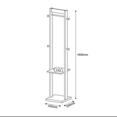 Cabideiro De Chão Multimóveis Vcr35005 Amêndoa/Branco Amêndoa/Branco
