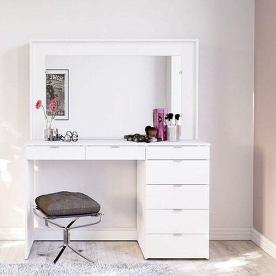 Penteadeira 7 Gavetas Branco UV Acetinado Ditália