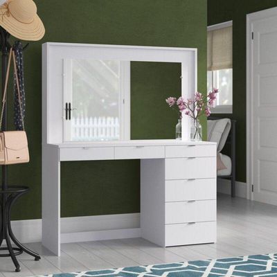 Penteadeira 7 Gavetas Branco UV Acetinado Ditália