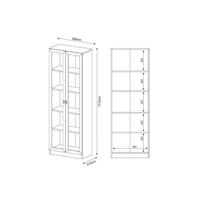 Armário De Escritório Me4115 C/ 2 Portas C/ Vidro Branco - Tecno Mobili