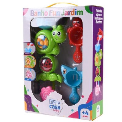 Brinquedo Educativo De Banho Jardim 3 Peças