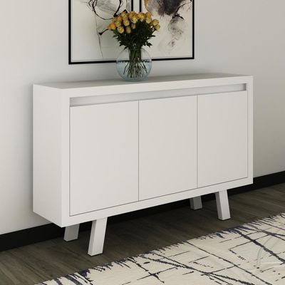 Balcão Escritório Com 3 Portas Multimóveis Vcr25028 Branco