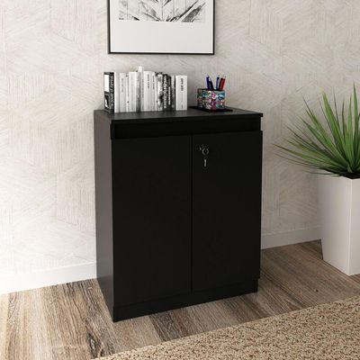 Balcão Escritório Com Chave Multimóveis Vcr25046 Preto Preto