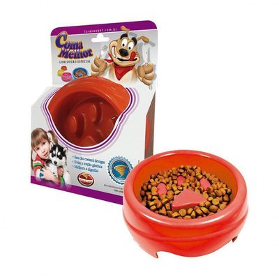 Comedouro Plastico Coma Melhor Rosa