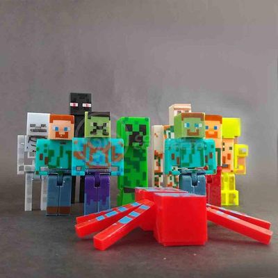 Cartela 10 Boneco Minecraft My Home + 2 Blocos