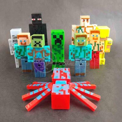 Cartela 10 Boneco Minecraft My Home + 2 Blocos