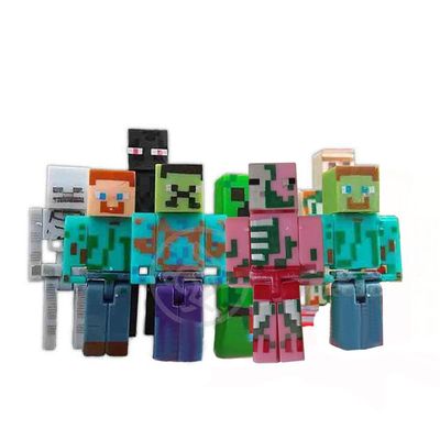 Cartela 10 Boneco Minecraft My Home - 2 Blocos