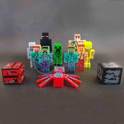 Cartela 10 Boneco Minecraft My Home + 2 Blocos