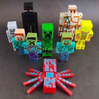 Cartela 10 Boneco Minecraft My Home + 2 Blocos