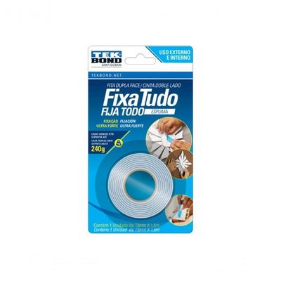 Fita Espuma Dupla Face Tekbond 19Mm 1,5M Blister