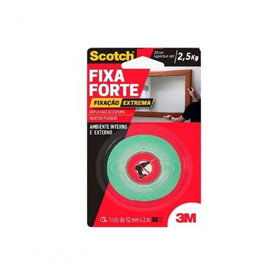 Fita Dupla Face 3M Fixa Forte Extreme 12Mmx2M