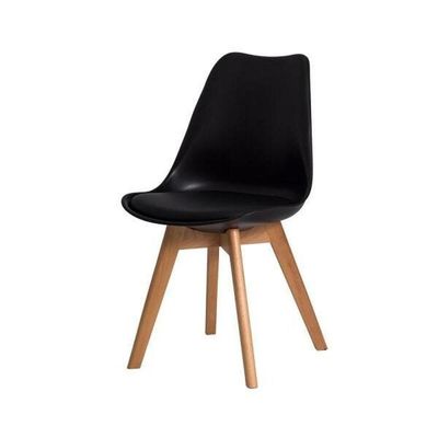 Cadeira Para Mesa De Jantar Sala Cozinha Escrivaninha Saarinen Design Leda Preta