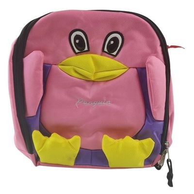 Mochila Infantil Escolar De Bichinho Pinguim, Animais Rosa