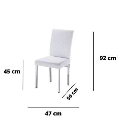 Kit 9 Cadeira Para Sala De Jantar-Assento Sintético Branco