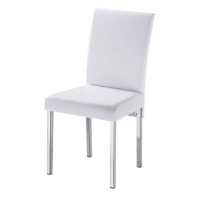 Kit 3 Cadeiras Para Sala De Jantar-Assento Sintético Branco