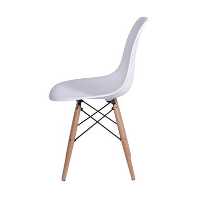 Cadeira Dkr Design Base Madeira Assento Branco Cor: Branco