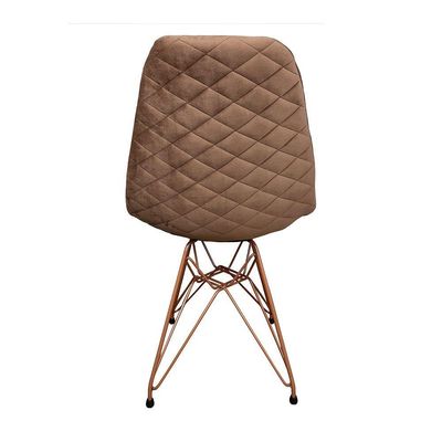 Kit 2 Cadeiras Jantar Estofadas Caramelo Eiffel Eames Base Cobre - Cor: Caramelo
