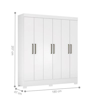 Conjunto Quarto Guarda Roupa E Comoda Ferrara Branco