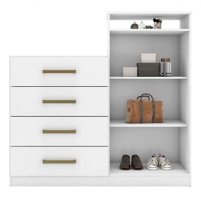 Conjunto Quarto Guarda Roupa E Comoda Ferrara Branco