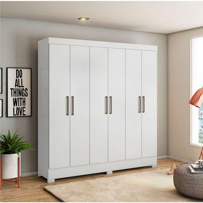 Conjunto Quarto Guarda Roupa E Comoda Ferrara Branco