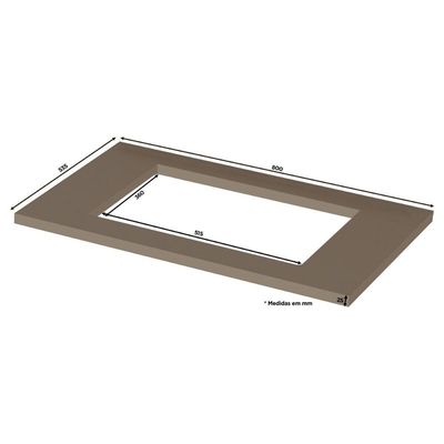 Tampo p/ Balcão Cozinha Gabinete Cooktop 80x53cm Duna - Henn