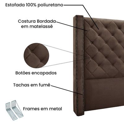 Kit Cabeceira E Calçadeira Solteiro 0,90M Marrom
