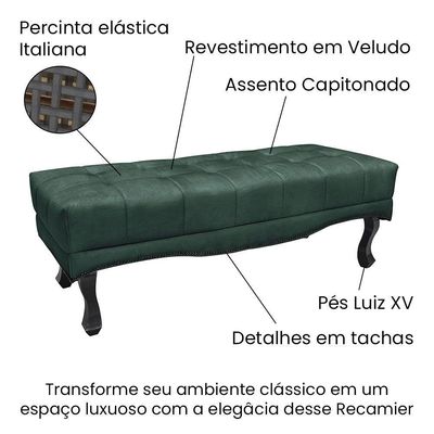 Kit Cabeceira E Calçadeira Solteiro 0,90M Verde Floresta