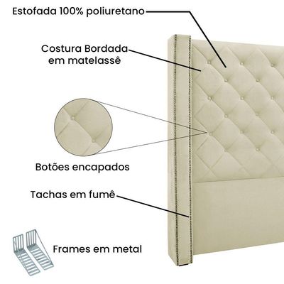 Kit Cabeceira E Calçadeira Queen 1,60M Bege