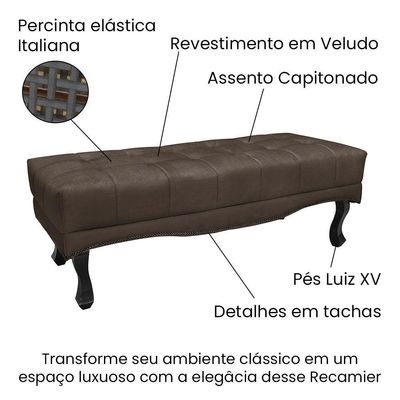 Kit Cabeceira E Calçadeira Solteiro 0,90M Marrom