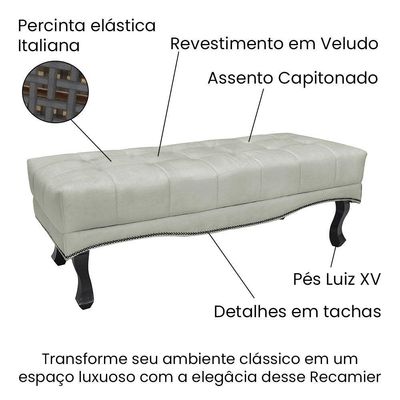 Kit Cabeceira E Calçadeira King 1,95M Cinza Prata