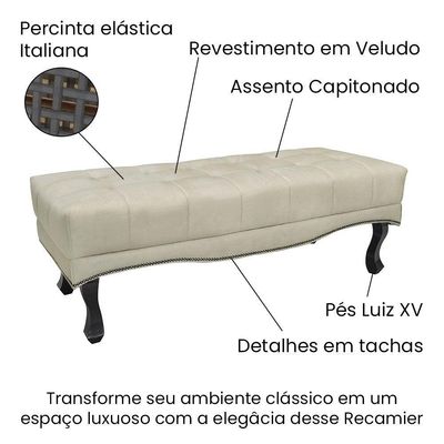 Kit Cabeceira E Calçadeira Casal 1,40M Bege