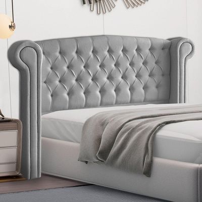 Cabeceira Queen Size Adelle 160Cm C/ Frame Suede Cinza