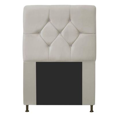 Cabeceira Solteiro França A05 C/ Strass 90 Cm Corano Bege