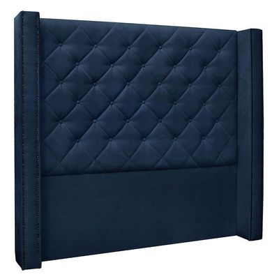 Kit Cabeceira E Calçadeira Recamier Queen 1,60M Azul Marinho