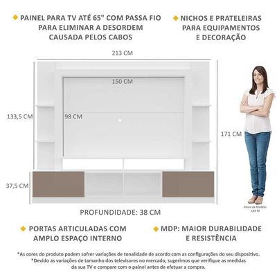Estante Tv 65" E 2 Portas Oslo Multimóveis V3395