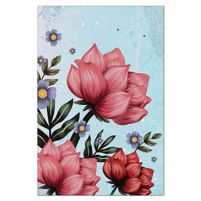 Kit Placas Quadros Decorativos 3 Pçs Mdf 20X30 Floridas Titulo Rosas Sobre Azul