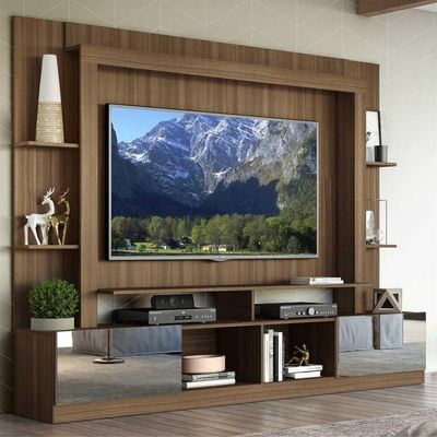 Estante Com Suporte Tv 65" C/ Espelho Oslo Multimóveis V3382