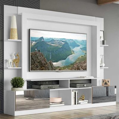 Estante Com Suporte Tv 65" C/ Espelho Oslo Multimóveis V3382