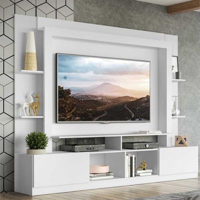 Estante C Suporte Tv 65" E 2 Portas Multimóveis V3386 Branca