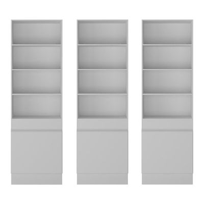 Armário/estante Escritório 3 Portas Multimóveis Mp7001 Branco Branco