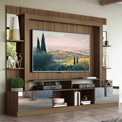 Estante Com Suporte Tv 65" E Espelho Oslo Multimóveis V3381