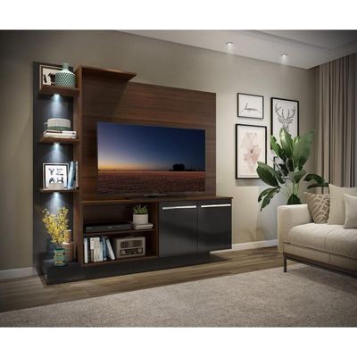 Estante Tv 55" Com 3 Leds E 2 Portas Multimóveis V3399