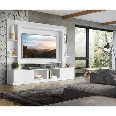 Estante C Suporte Tv 65" E 2 Portas Multimóveis V3386 Branca
