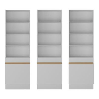 Armário/estante Escritório 3 Portas Multimóveis Mp7001 Branco/dourado Branco/dourado